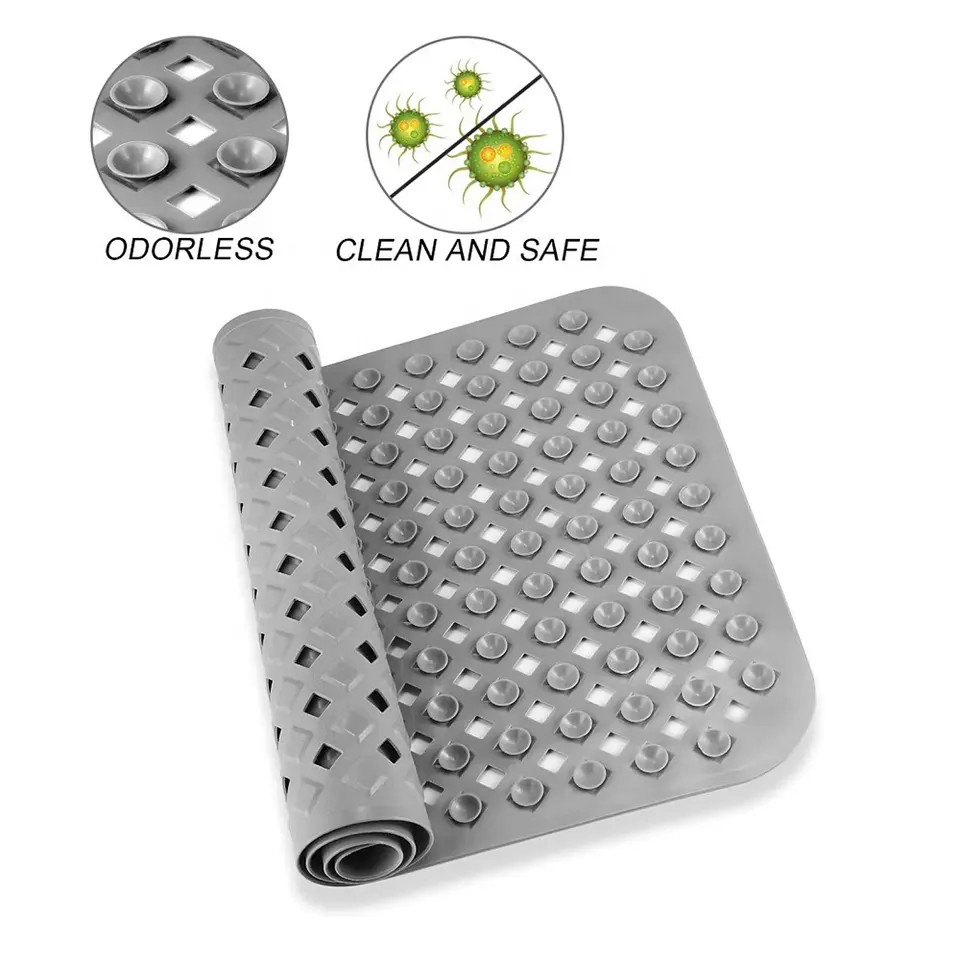 Sturdy Washable Silicone Non Slip Bath Mat For Bathroom Rectangular shape