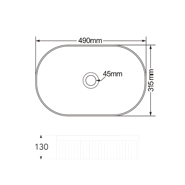 Ceramic Bathroom Sanitary Wares Oval Basin With No Overflow Orin OR8414