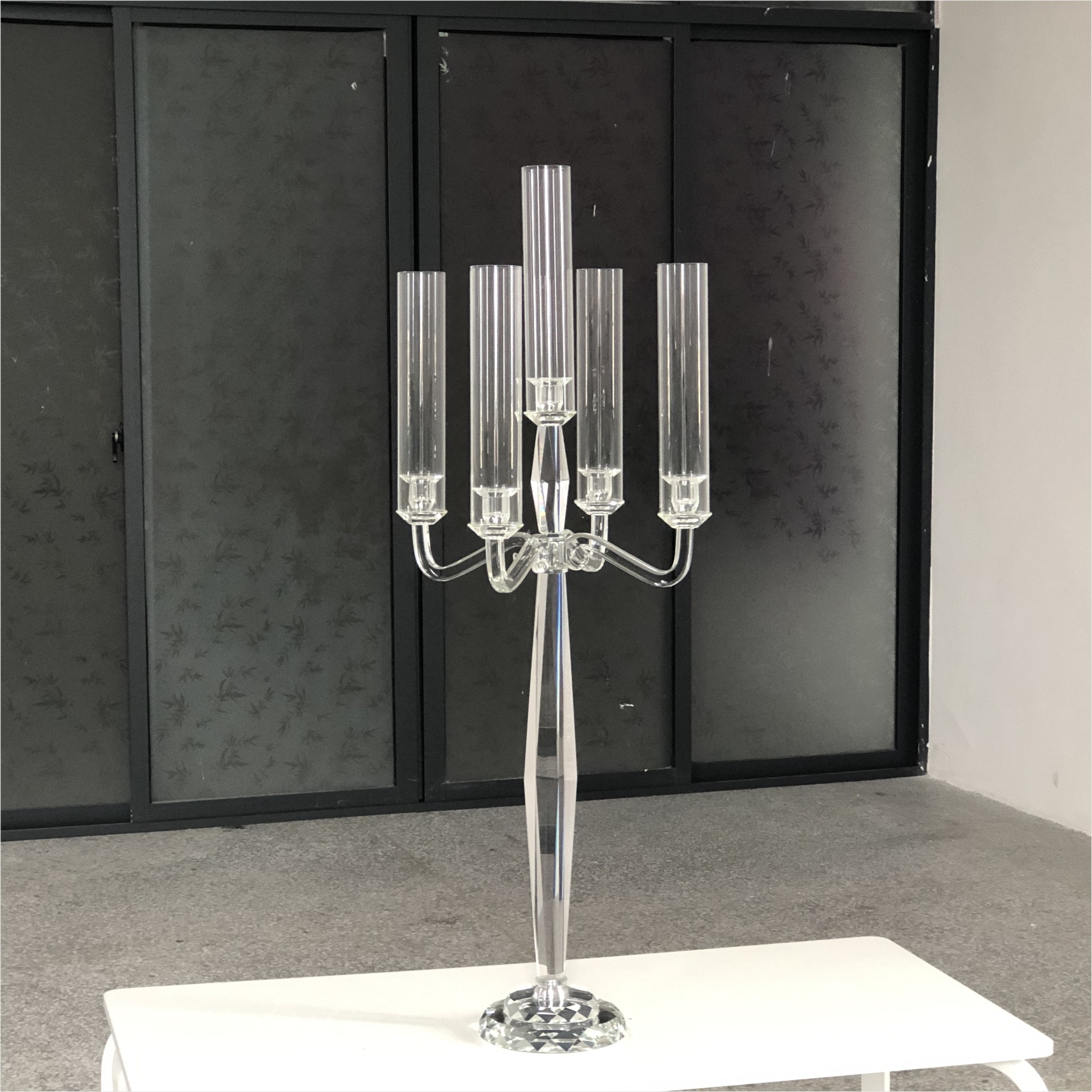 7 Arm 9 Arm Crystal Candelabra Glass Centerpieces Wedding 120CM
