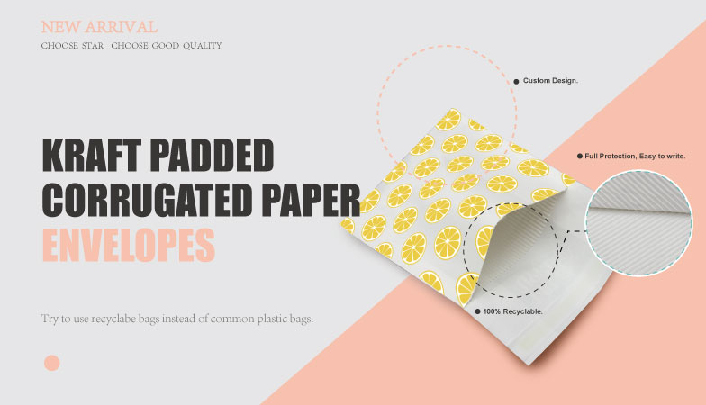 100% Recycled Custom Printing Kraft Bubble Envelopes / Honeycomb Paper Corrugated Padded Bag