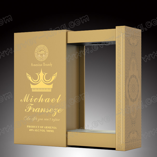Luxury Brandy Printing Wine Packaging Drawer Box Customized Exclusive