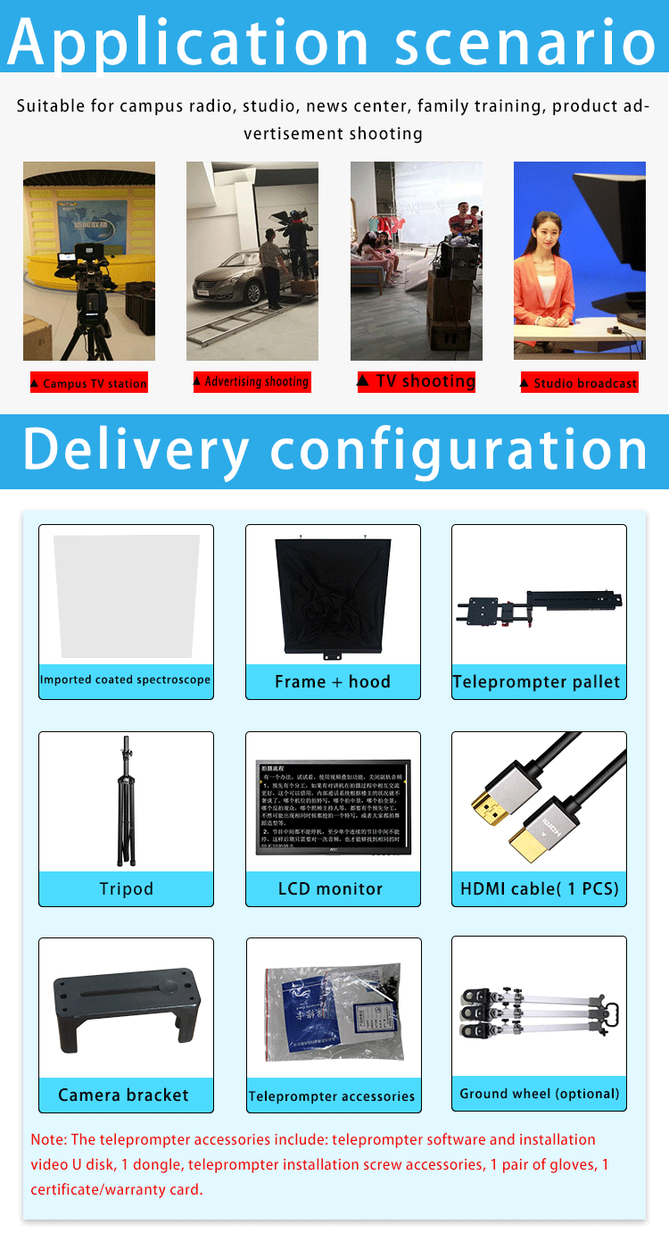Sales Studio Teleprompter with Teleprompter Monitor Remote Control and Free Software