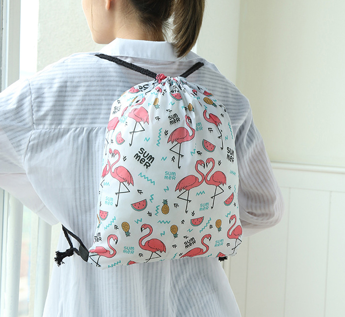 Promotional Cute Mini Handbag Drawstring Bag folding small pouch reusable pocket for Shopping Gift shoes