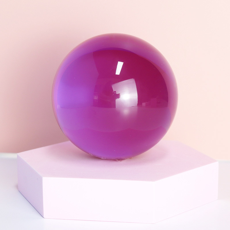 3" 4" 5" inch transparent colored resin ball UV ball glow in dark glitter ball
