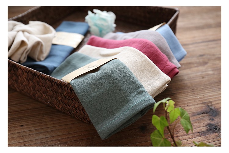 100% Cotton Linen Fabric Tea Towel Quick Dry With Customized Label