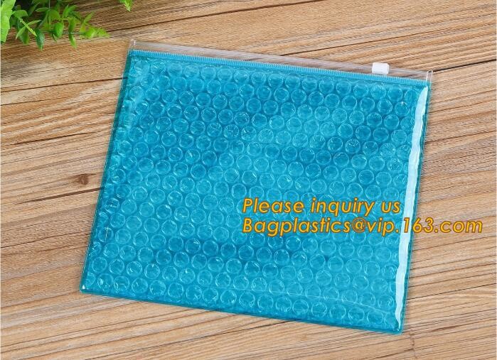 Holographic Factory Shiny gold Cosmetic bag Zipper Bubble Bag zip-lock Slider Padded Mailer metallic bubble zipper bagea
