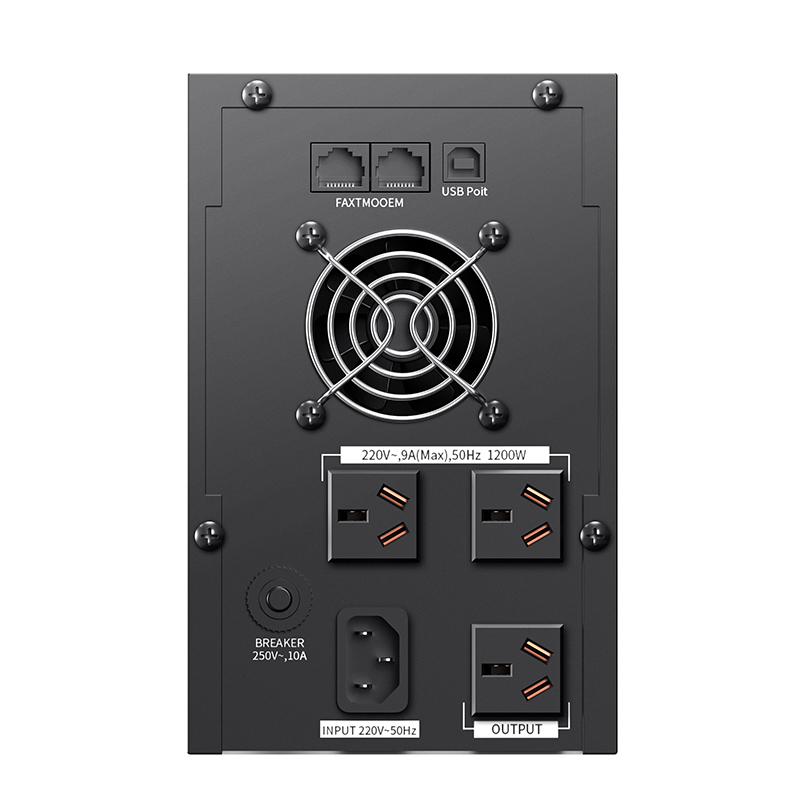 Visench 2Kva Lcd Display Backup Ups 2000Va 1200W Offline Ups for Desktop Laptop Computer