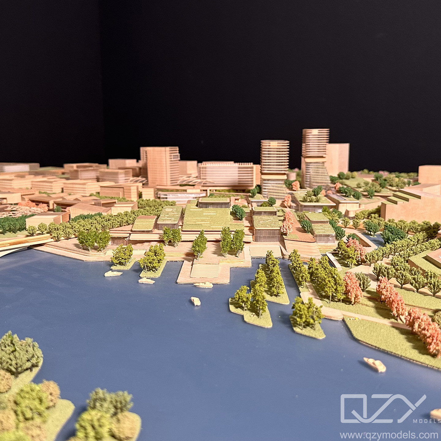 Xiamen TOD Town Planning Model Scale Miniature Building Aecom 1/600 Wooden
