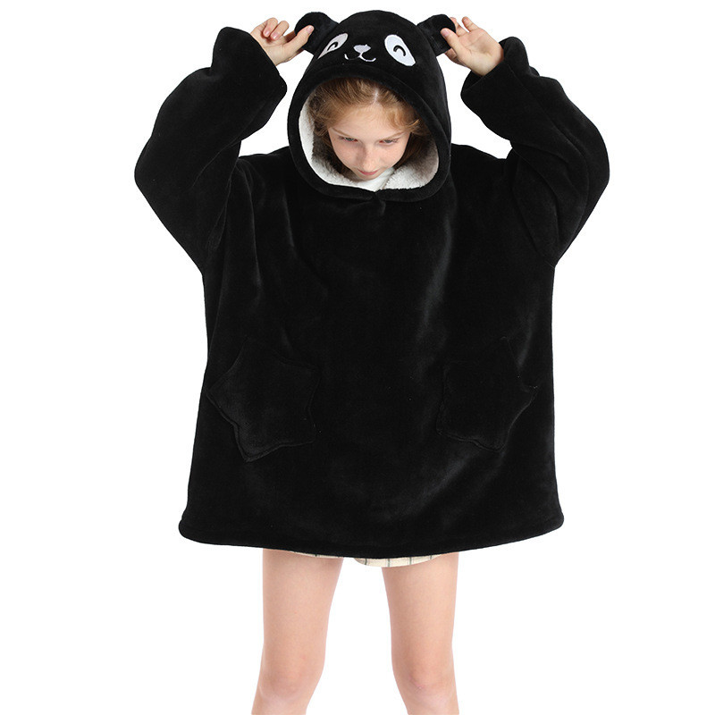 Fashionable Comfortable Childrens Hooded Pajamas Wearable Blanket Hoodie