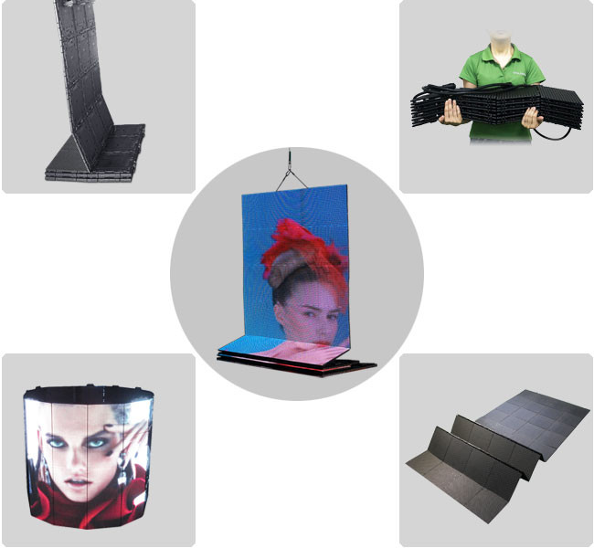 Slim Folding High Definition LED Display Flexible Video Screen For Stadium Music Show