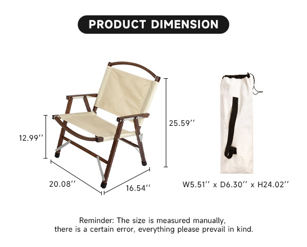 Eco Friendly Wooden Lightweight Camping Chair Folding Red For Outdoor Picnic