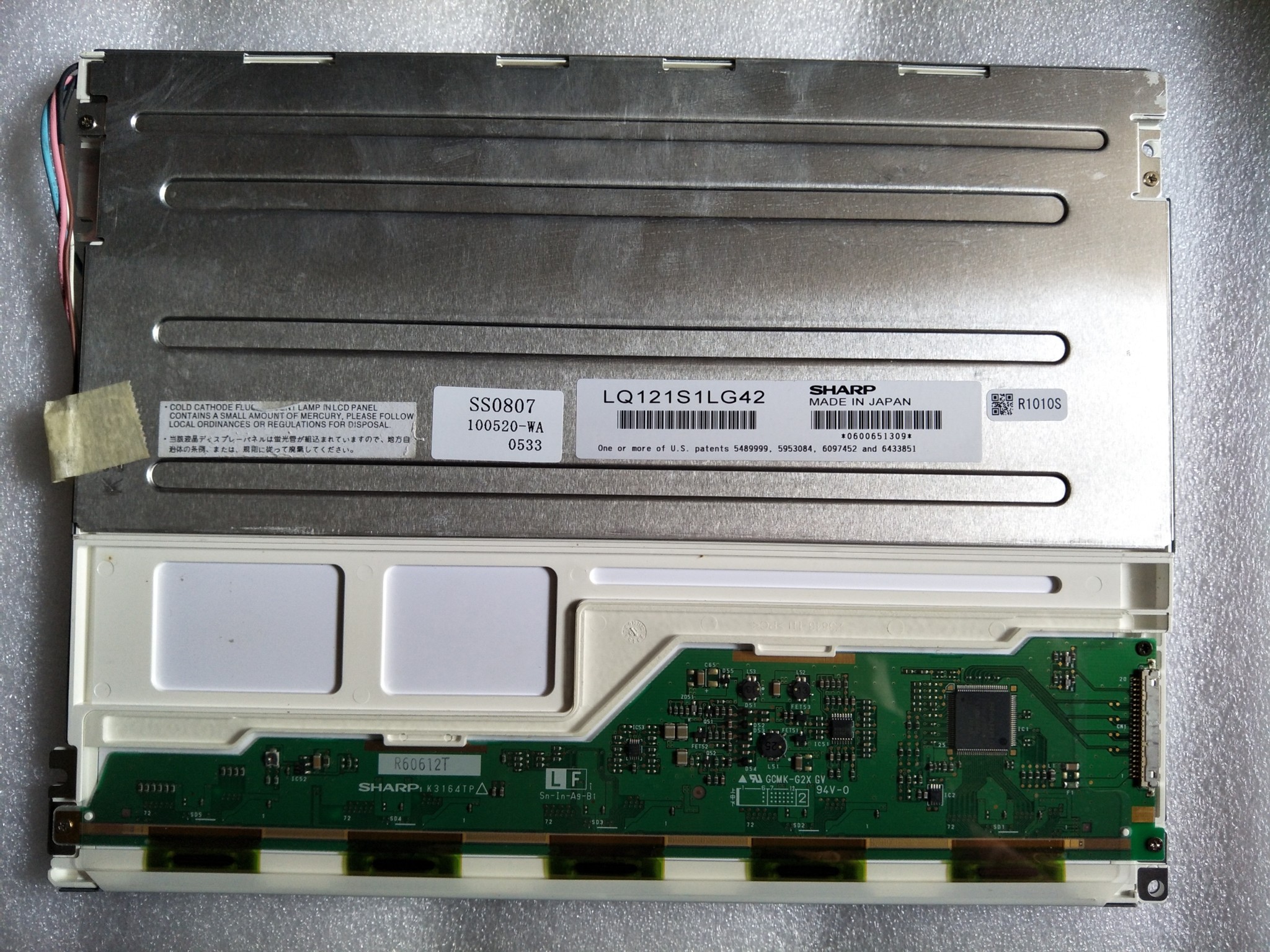 LQ121S1LG42 Sharp 12.1" LCM 800×600RGB 370cd/m² INDUSTRIAL LCD DISPLAY