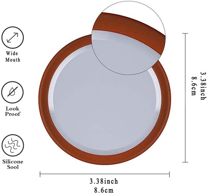 Dia 3.38in Reusable Mason Glass Mason Jar Lids Aluminum Cylinder Containers 86mm