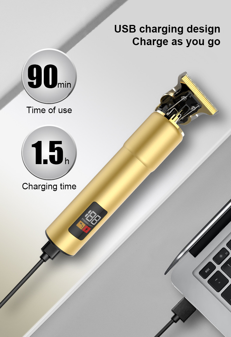 8W Electric Hair Trimmer , 600MAH Men Professional Hair Clippers LCD display