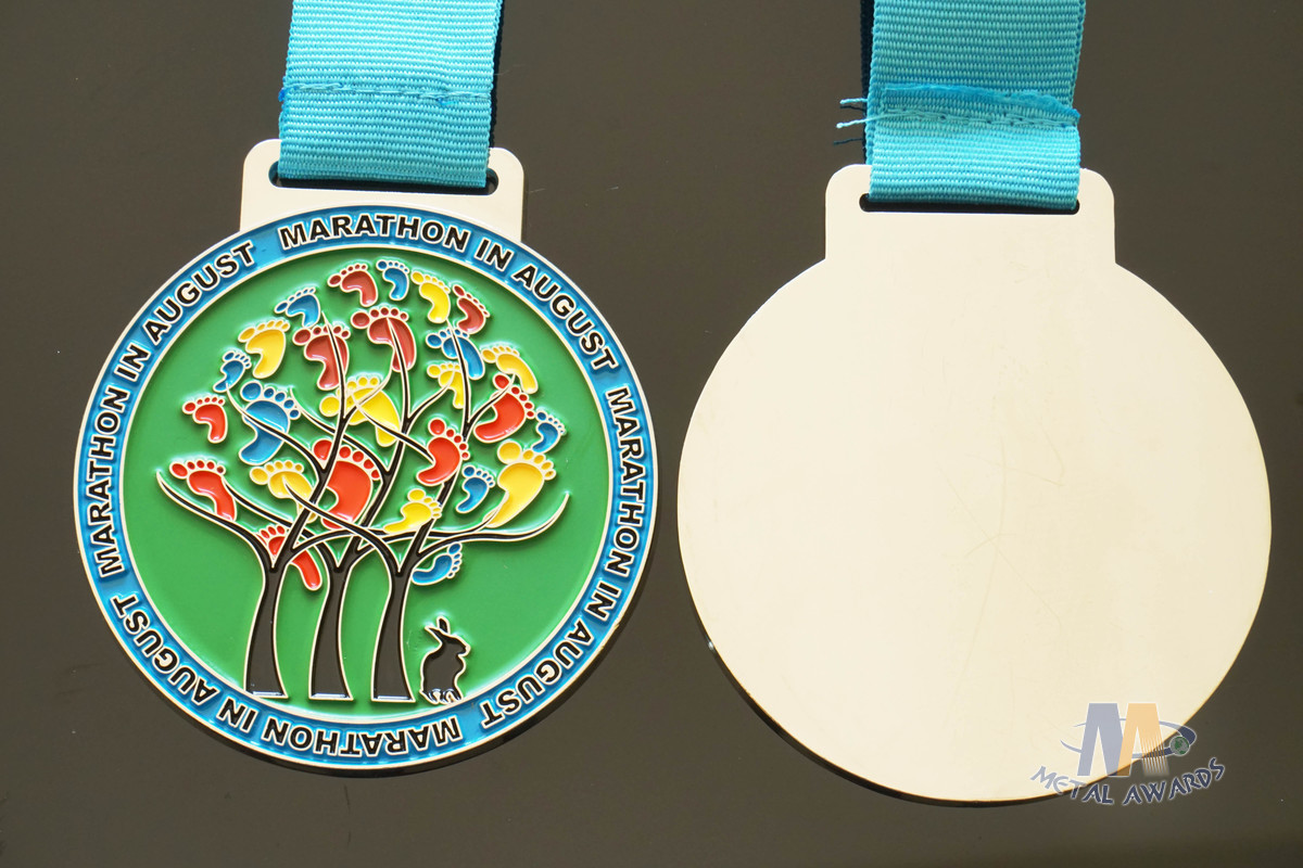 Durable Zinc Alloy Custom Sports Medals Colorful Marathon Medals