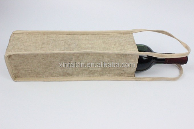 2021 Low price 1 bottle jute wine carrier bag high quality customized canvas wine bag reusable gift carry case