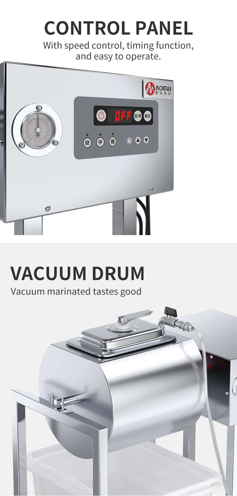 Commercial Restaurant Electric Meat Salting Machine with 45L Capacity and High Speed
