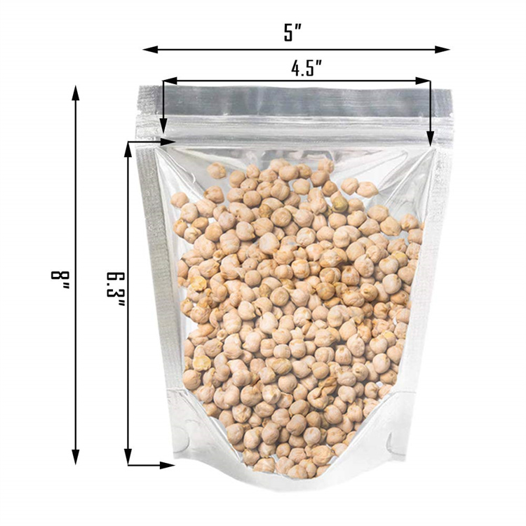 Customized Stand Up Foil Polybag Food Package Bag With Window for Food Packaging