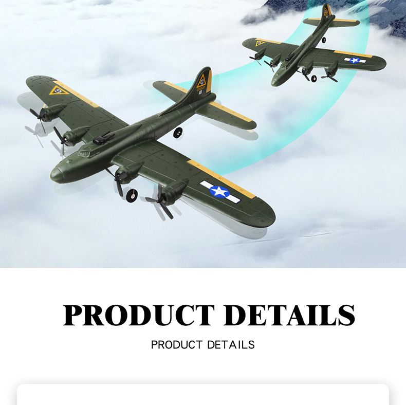 State of Assembly Ready-to-Go Foam Glider Toy Gift Toys Fx-817 Aircraft Model B17 Bomber Outdoor Remote Control Fixed-wing