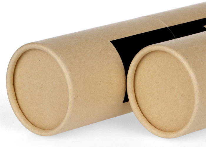 Yellow Printing Paper Tube Packaging , Custom Carboard Package