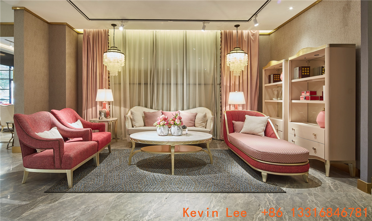 Elegance American style furniture in Light luxury design for Villa house living room leather sofa factory directly sale