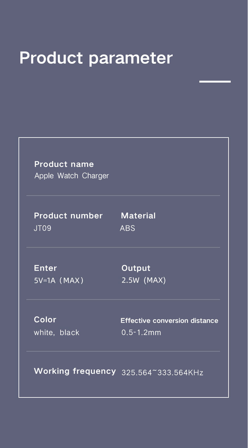 Lightweight White Apple Watch Wireless Magnetic Charger 5V Input Voltage