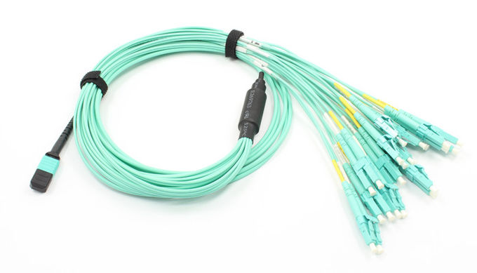 Multimode 12 Fibers MPO Patch Cord , MTP MPO Fiber Optic Patch Cables