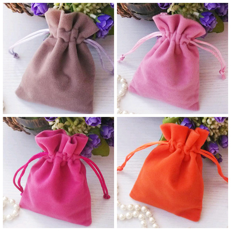 Bespoke Portable Velvet Jewelry Bags Printed Logo With Cover Lamination