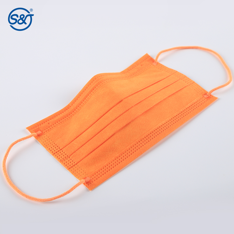 4 Layers Disposable Face Masks Orange Doctors Mouth Mask TYPE IIR/ASTM F2100 LEVEL 3