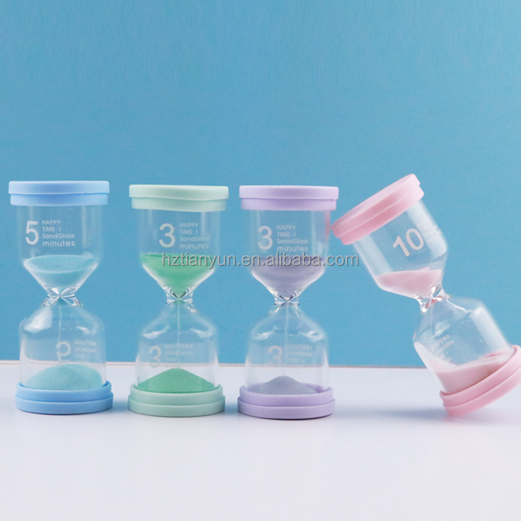 Bathroom Ten Minute Hourglass Sand Timer Blue orange red White Sand Timer