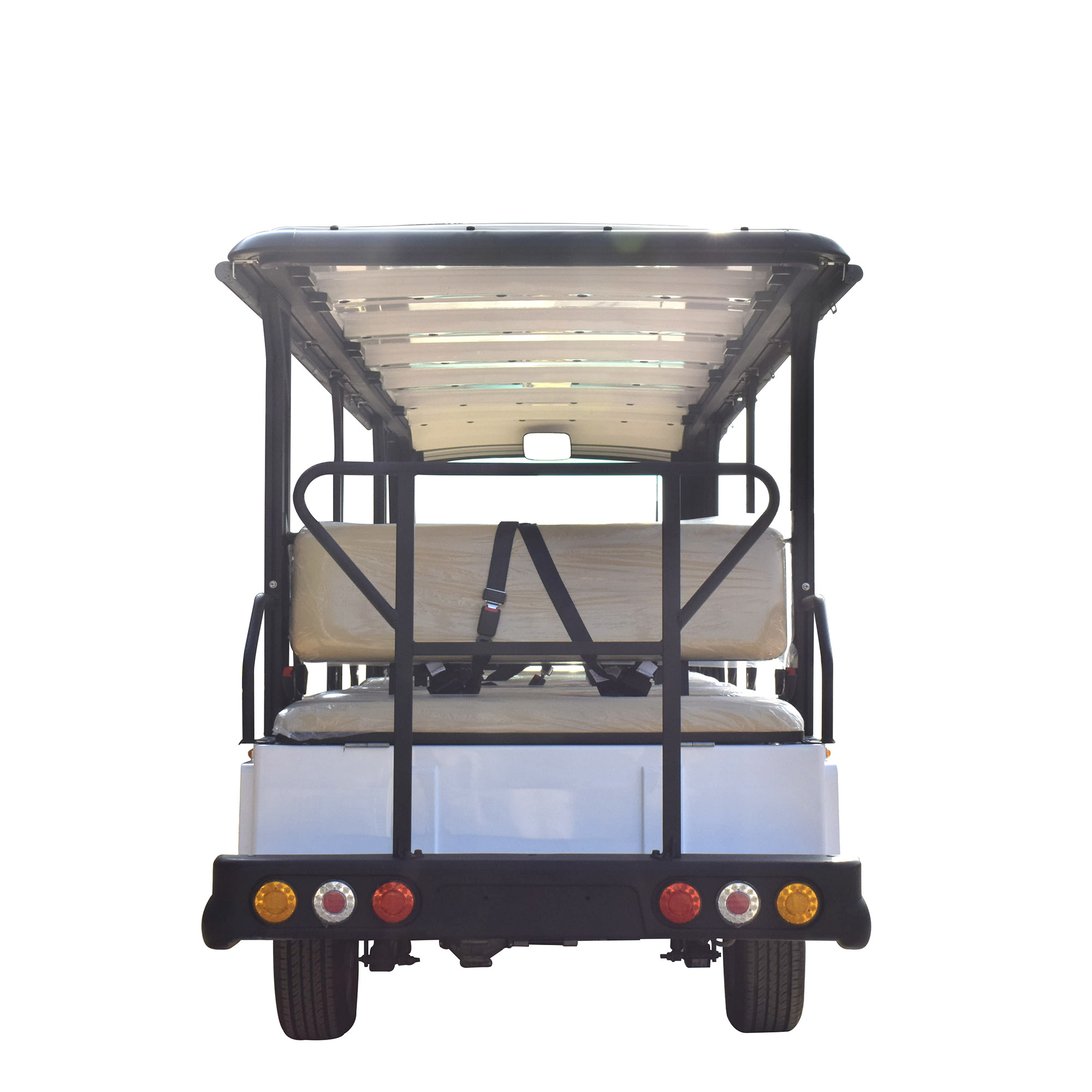 72V Lithium Battery Electric Vehicle Shuttle Bus 18 Passenger Open Buses For Sightseeing