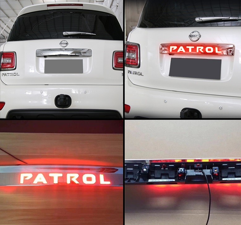 Chromed Tail Gate Garnish With LED Stop Light for Nissan All New Patrol 2016
