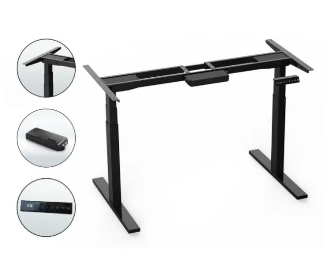 Height Adjustable PANEL Desk Frame 2 Stage Single Motor for Home Office in Wood Style