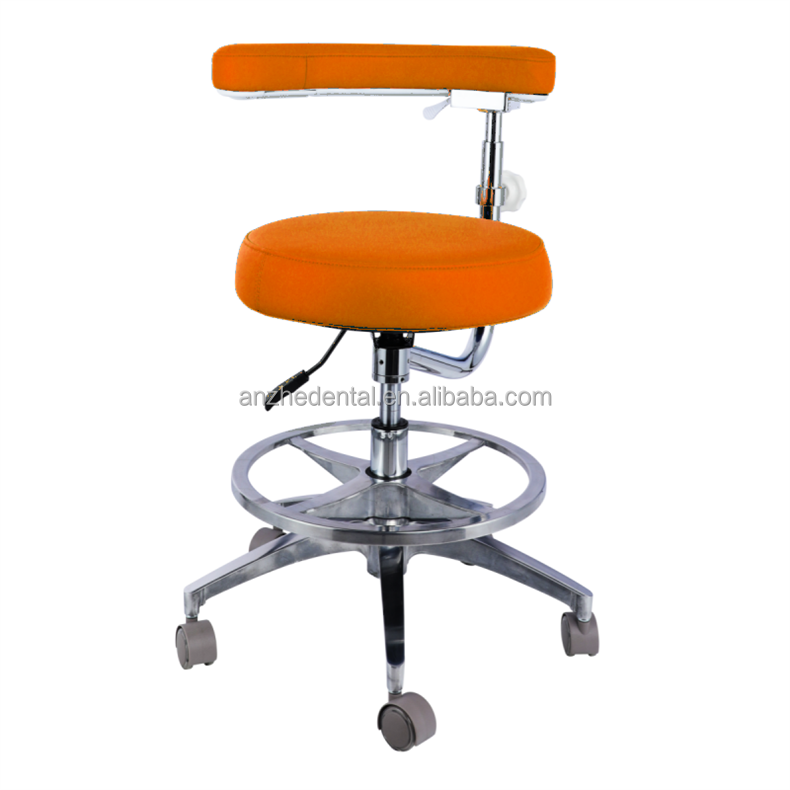 Height Adjustable Hospital Furniture Chair Micro Fiber Leather Round Shape Dentist Stool