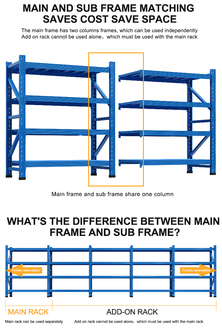 Custom Detachable Bolts Light Duty Warehouse Rack Standard Rack Metal Racks Shelves