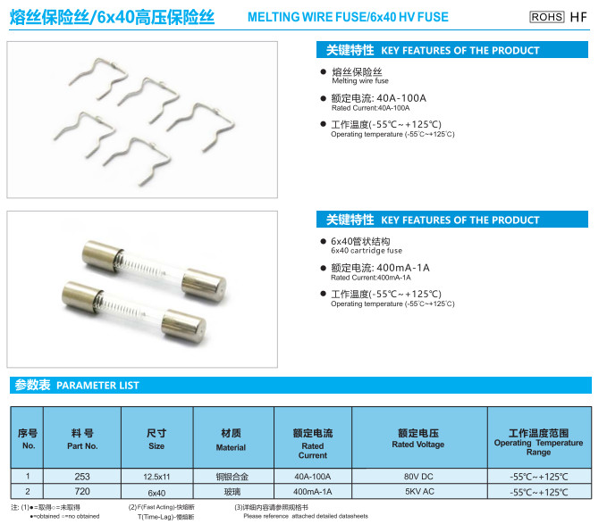 High Breaking Capacity 5x20mm Time Lag Cartridge Fuse Link 5242100203C 10A 250V
