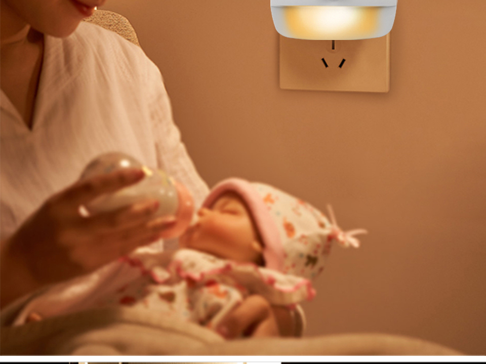 0.8W 30LM Plug In Night Lamp PIR Sensor 100 Degree For Closet Aisle Hallway