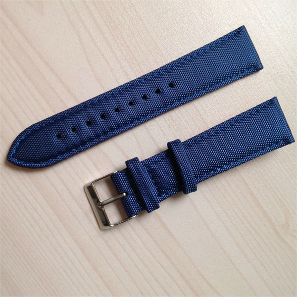20mm Canvas And Leather Watch Strap Simple Stylish ROHS Certification