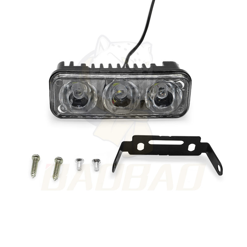 3 Beam Aluminum Red Blue Flash Universal Motorcycle LED Work Light Car Light
