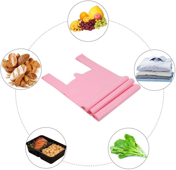 T Shirt Bags Plastic Grocery Bags with Handles Shopping Bags