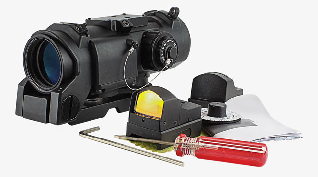 Metal 4 X3 2F Air Riflescope Tactical Hunting Scope Red Illuminated With Detachable Mini Red Dot Sight