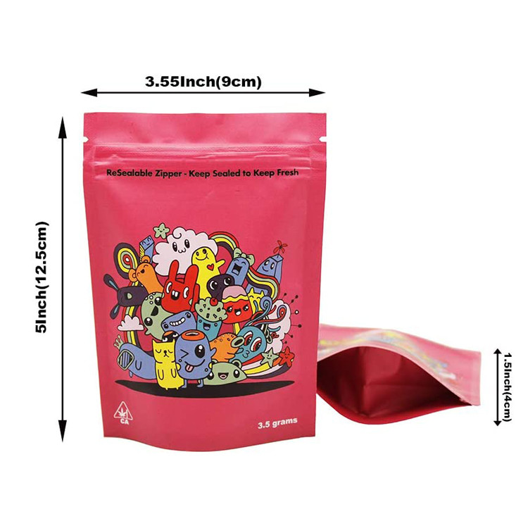3.5 By 5 Resealable Aluminium Foil Stand Up Pouch 0.01-0.2mm Thickness