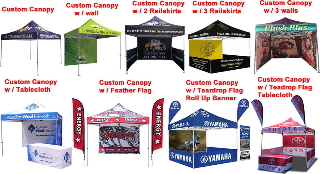 Outdoor Gazebo Marquee Canopy Pop up Tent with Feather Flag Sets