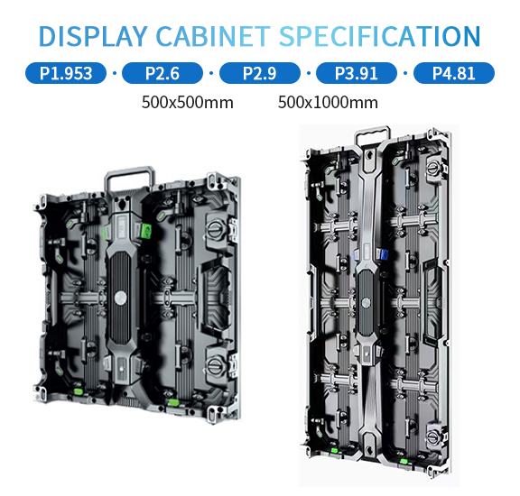 High Refresh Full Color Concert P3.91 P4.81 P2.9 P2.6 Stage Rental LED Display Video Wall Panel Size 500*500mm/500*1000mm