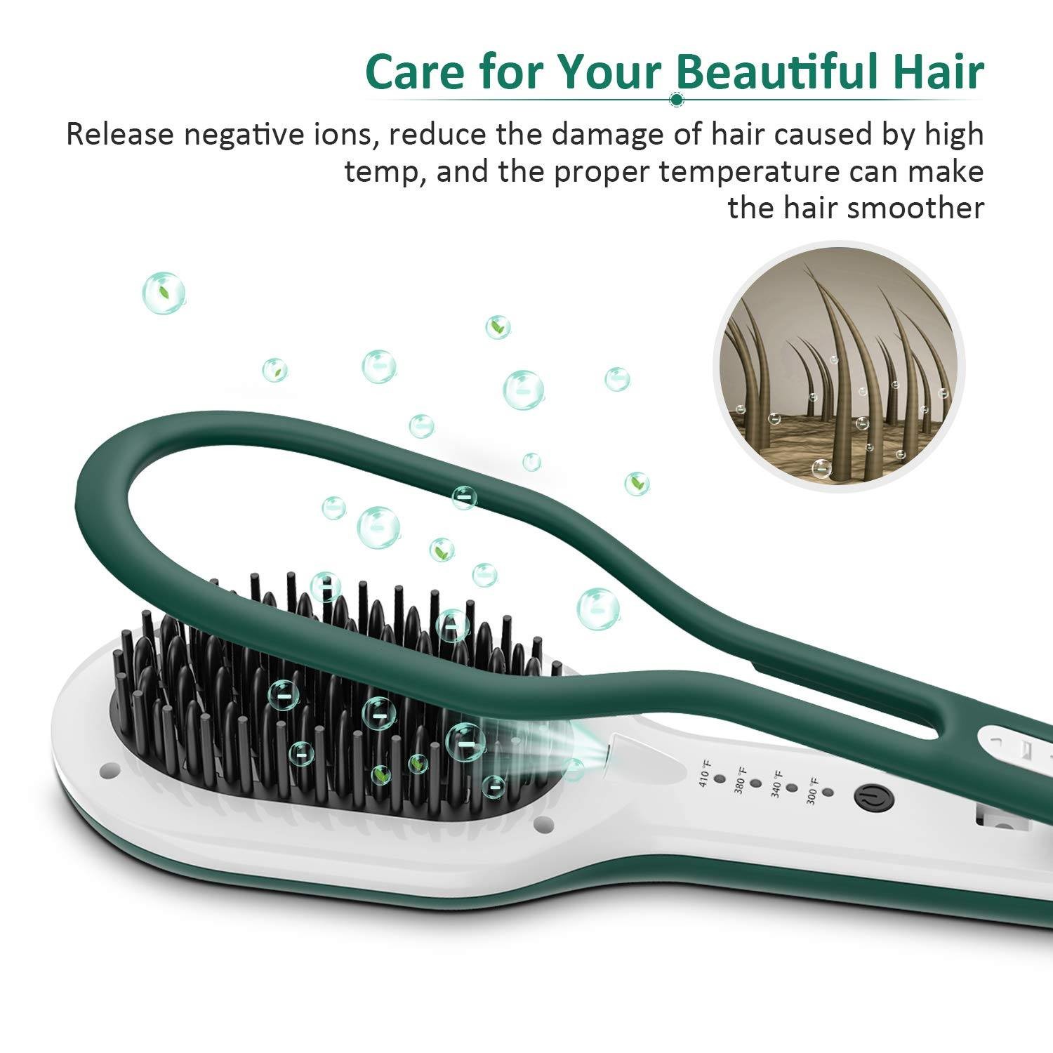 Mestar Hair Straightener Brush Comb , Ion Straightening Comb 2m Power Cord