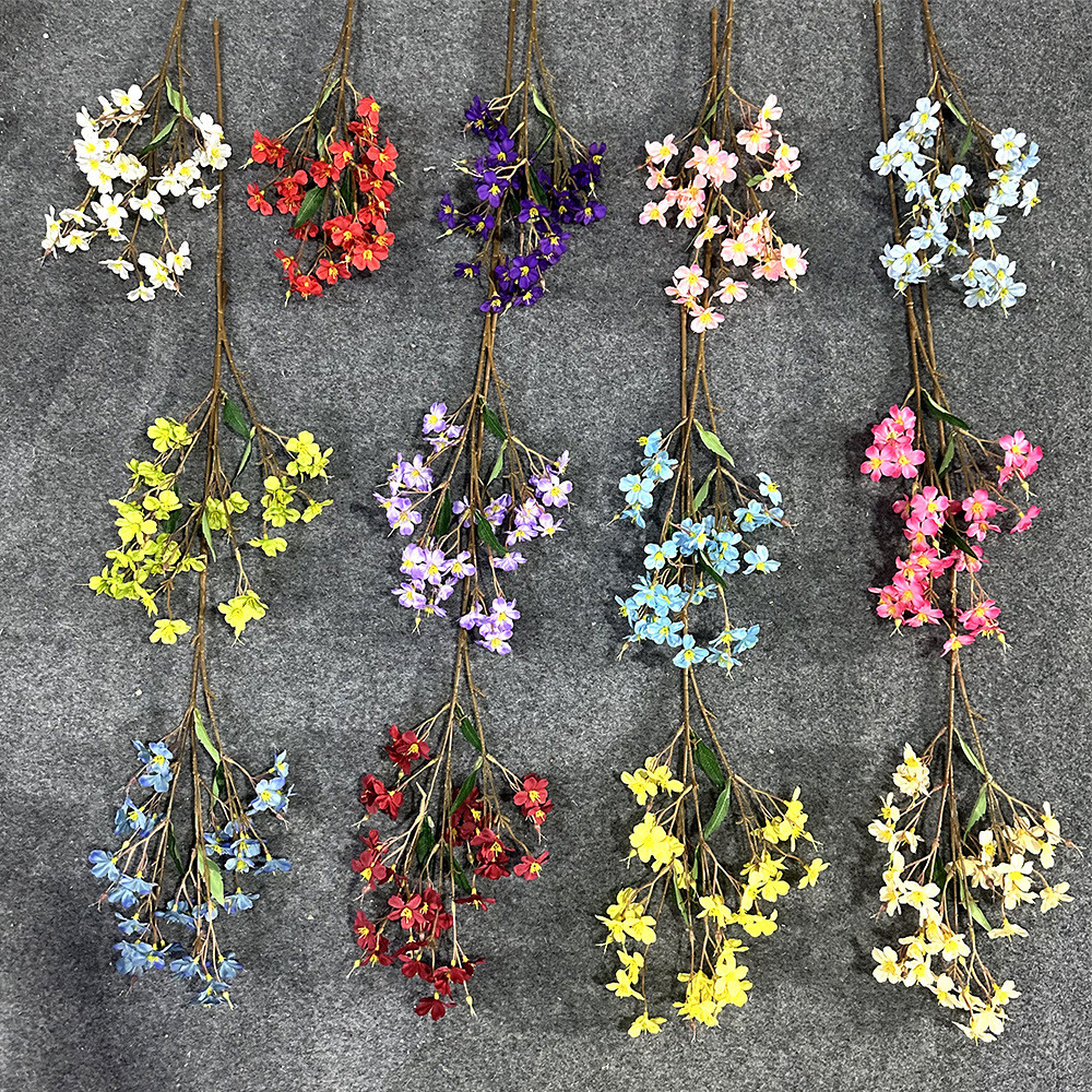 Blue Star Flower Simulation Flower Fake Bouquet Artificial Silk Flower Plastic Insertion Floral Decoration Wedding Decoration Living Room Decoration