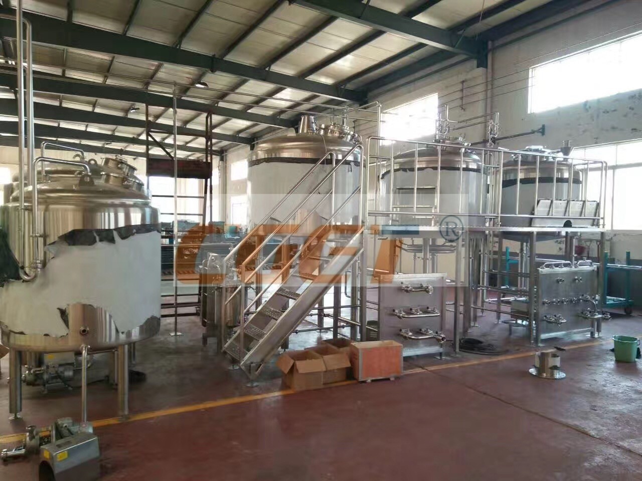 200Hl Large Beer Brewing Equipment Ss Brewhouse System For Wheat Beer