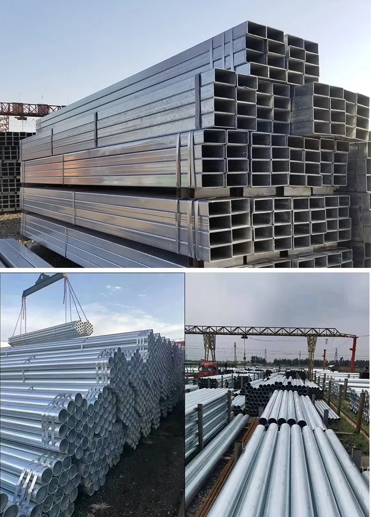 Fluid Square Galvanized Steel Pipe 27mm Hot Rolled For Construction