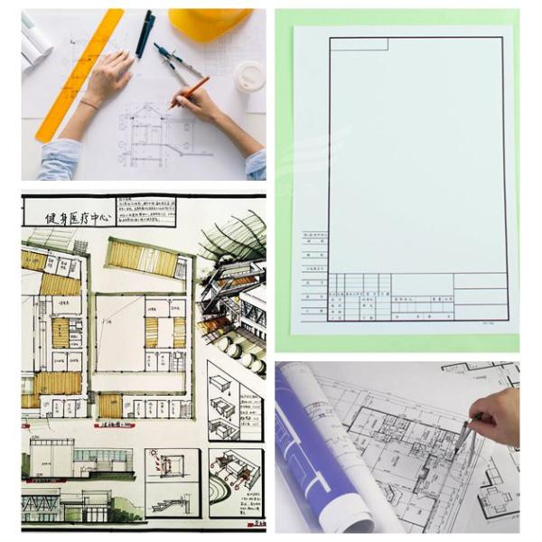 White Log Pulp Drawing Paper CAD Bond Paper For Design Drawing 20lb.