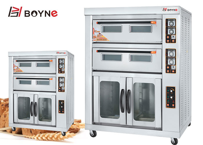 High Temperature Electric Two Deck Four Trays Bakery Oven With Proofer For Bakery